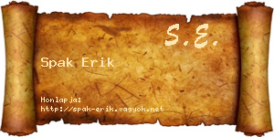 Spak Erik névjegykártya